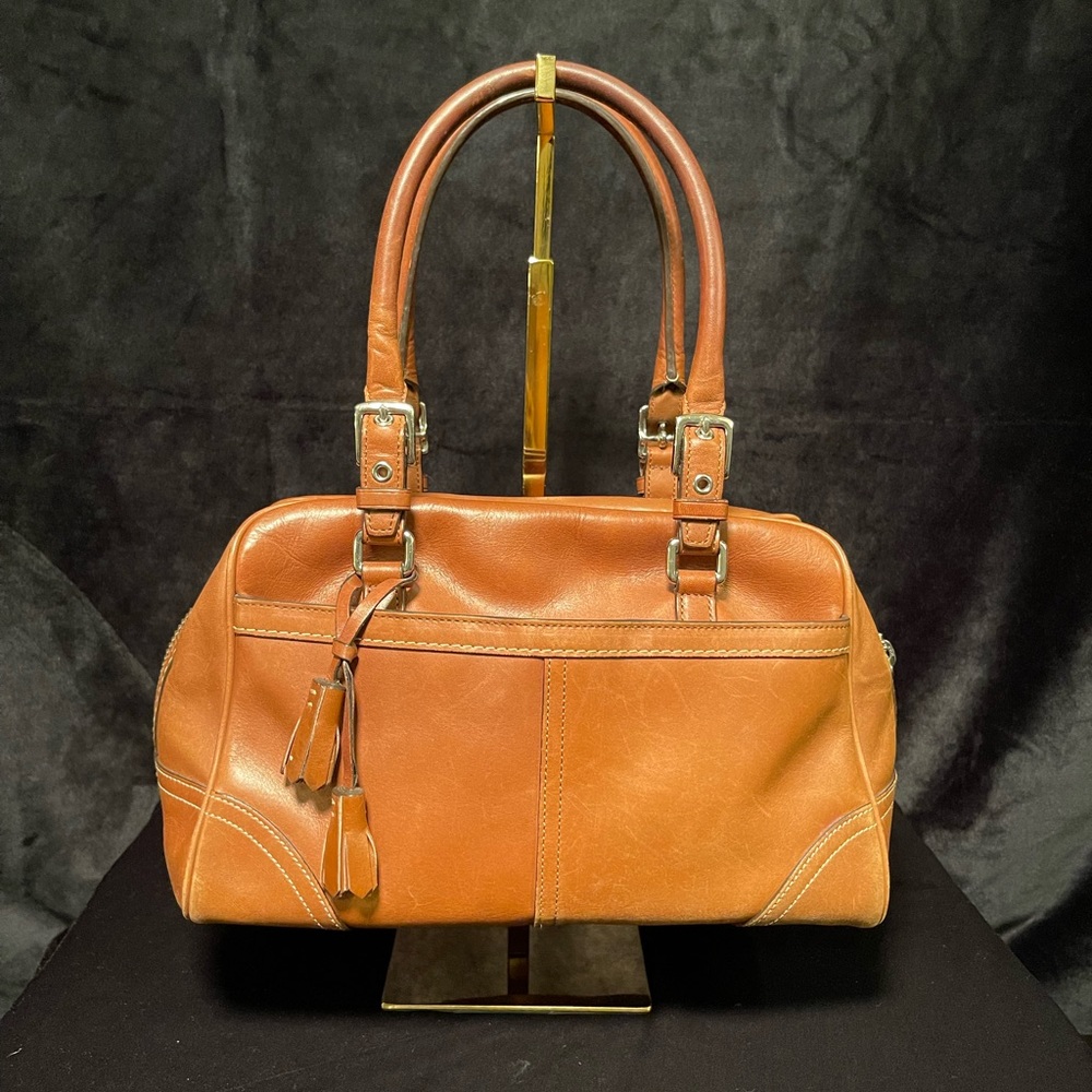 Vintage Coach tan leather satchel